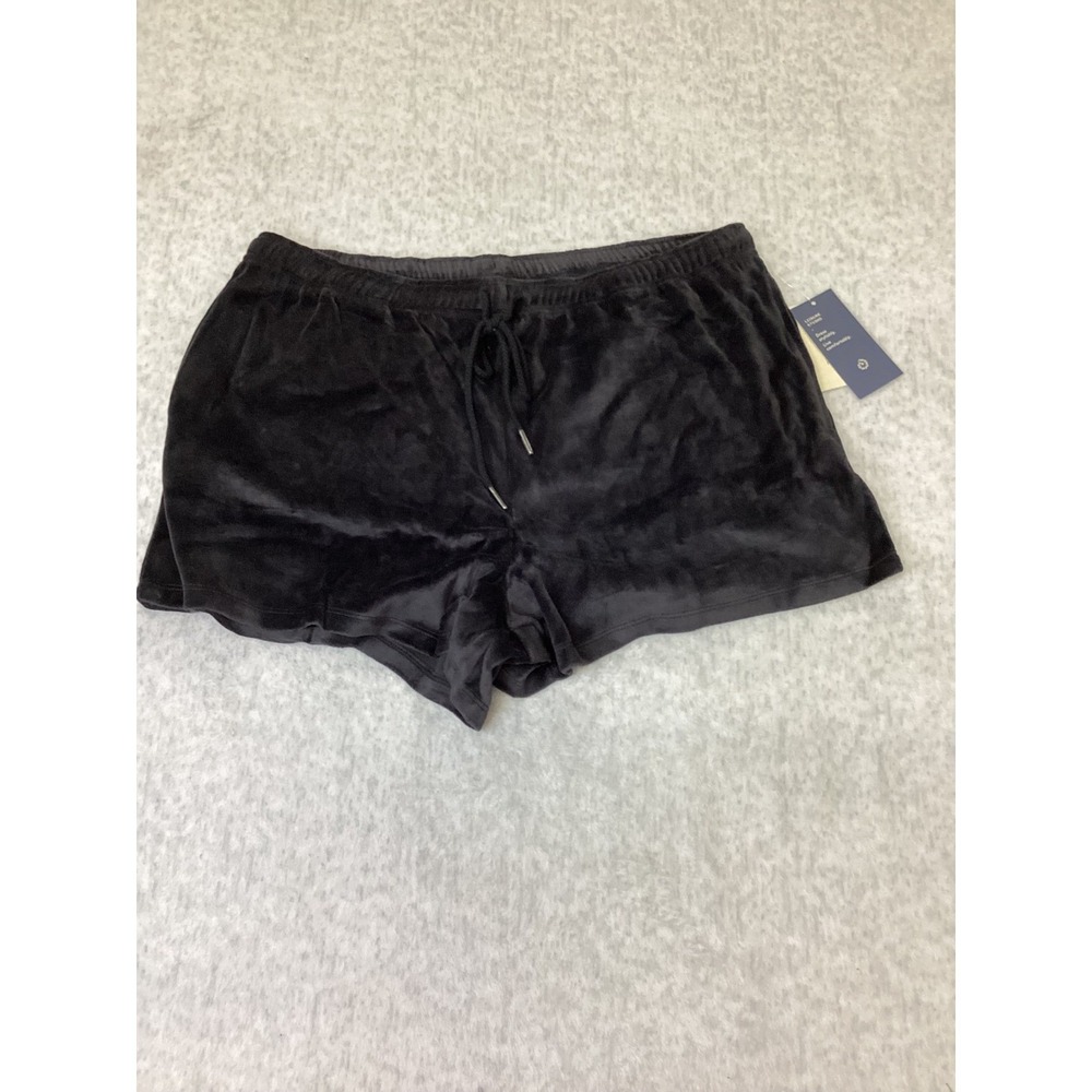 Leisure Studio Womens Black Velour High-Rise Shorts NWT XL PR79LZ